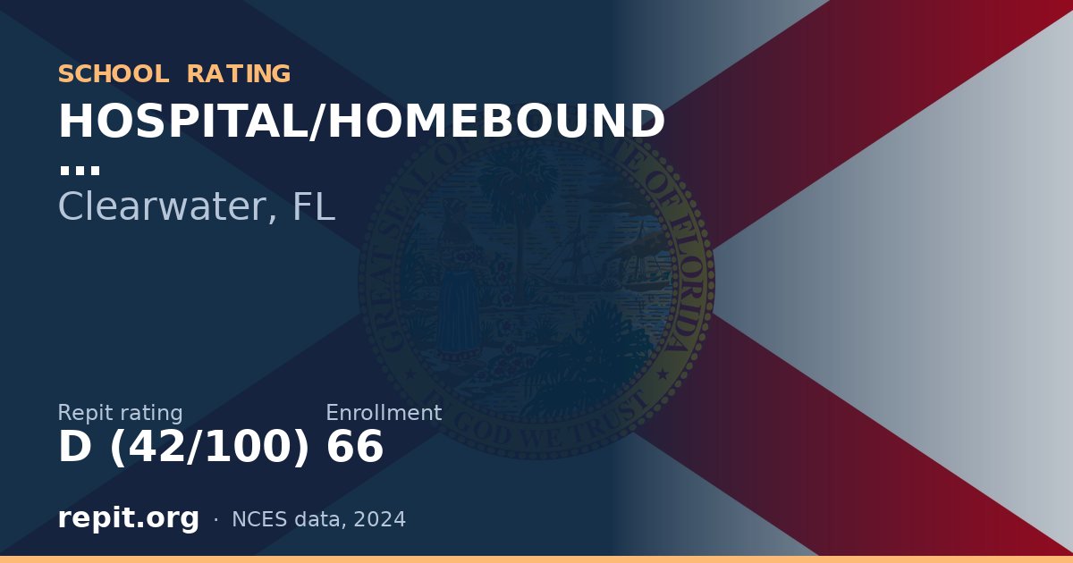 HOSPITAL/HOMEBOUND, Clearwater, FL — Repit school rating D (42/100)