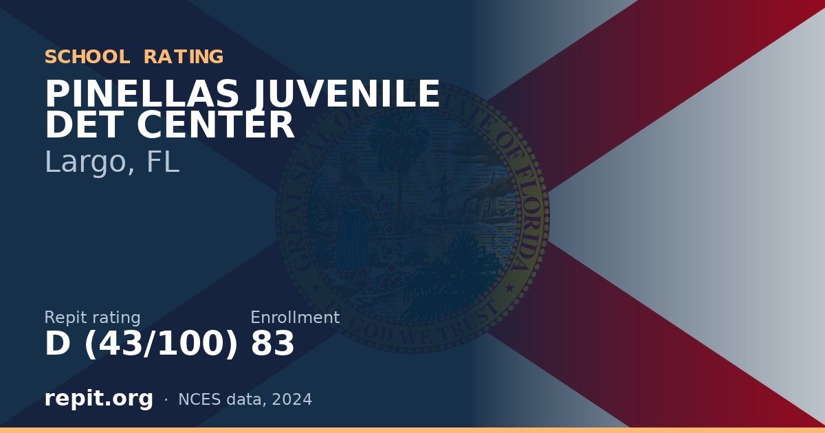 PINELLAS JUVENILE DET CENTER, Largo, FL — Repit school rating D (43/100)