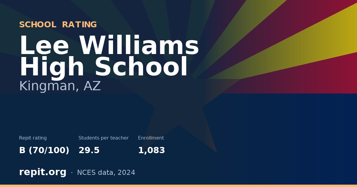 Lee Williams High School, Kingman, AZ — Repit school rating B (70/100)
