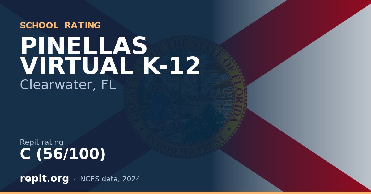 PINELLAS VIRTUAL K-12, Clearwater, FL — Repit school rating C (56/100)
