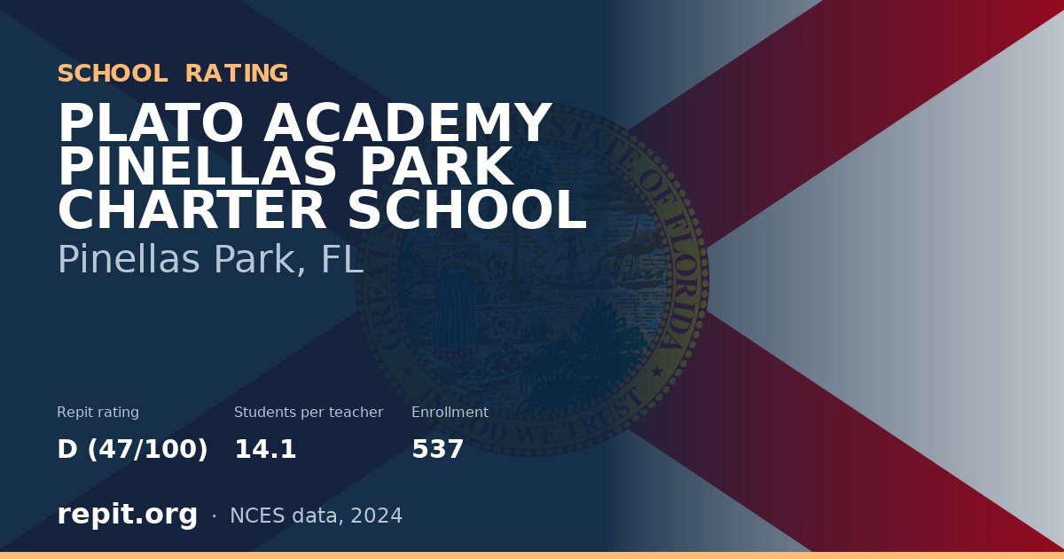 PLATO ACADEMY PINELLAS PARK CHARTER SCHOOL, Pinellas Park, FL — Repit school rating D (47/100)