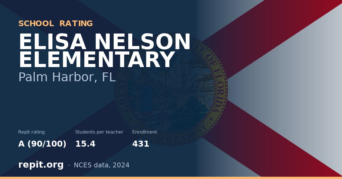 ELISA NELSON ELEMENTARY, Palm Harbor, FL — Repit school rating A (90/100)