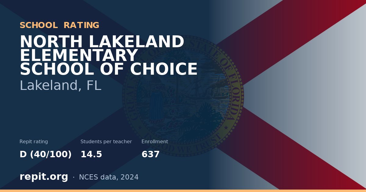 NORTH LAKELAND ELEMENTARY SCHOOL OF CHOICE, Lakeland, FL — Repit school rating D (40/100)