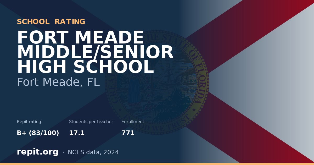 FORT MEADE MIDDLE/SENIOR HIGH SCHOOL, Fort Meade, FL — Repit school rating B+ (83/100)