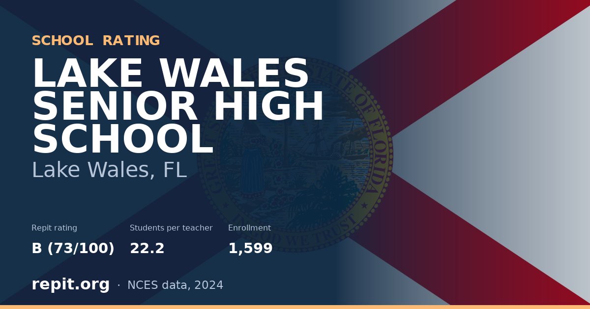 LAKE WALES SENIOR HIGH SCHOOL, Lake Wales, FL — Repit school rating B (73/100)