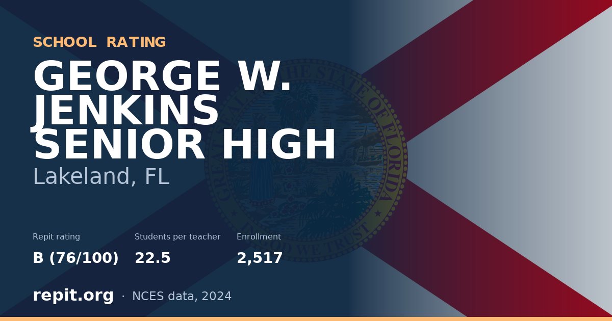GEORGE W. JENKINS SENIOR HIGH, Lakeland, FL — Repit school rating B (76/100)