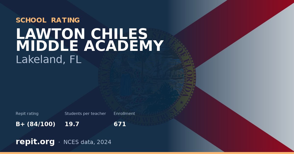 LAWTON CHILES MIDDLE ACADEMY, Lakeland, FL — Repit school rating B+ (84/100)