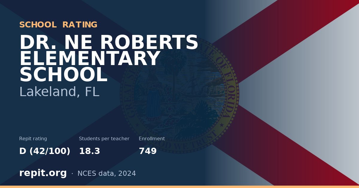 DR. NE ROBERTS ELEMENTARY SCHOOL, Lakeland, FL — Repit school rating D (42/100)