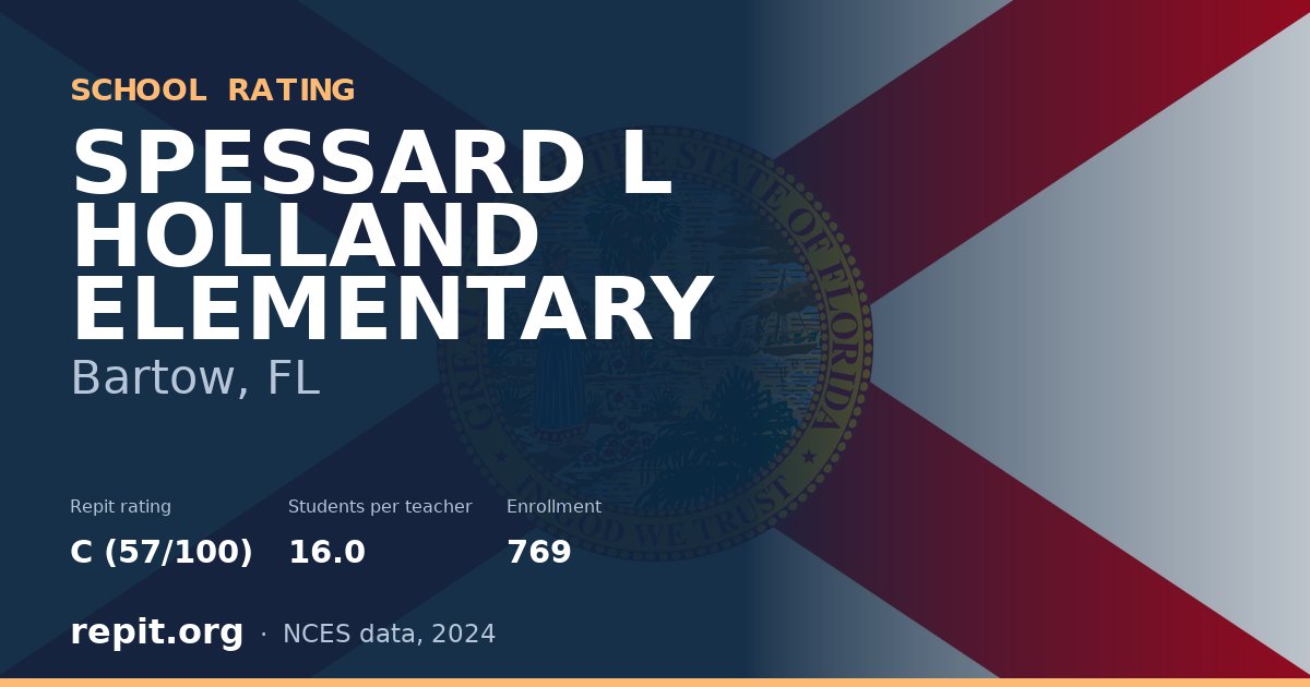 SPESSARD L HOLLAND ELEMENTARY, Bartow, FL — Repit school rating C (57/100)