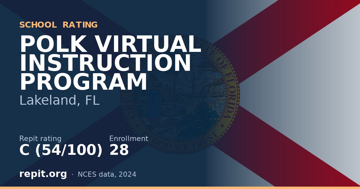 POLK VIRTUAL INSTRUCTION PROGRAM, Lakeland, FL — Repit school rating C (54/100)