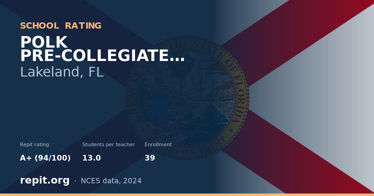 POLK PRE-COLLEGIATE ACADEMY, Lakeland, FL — Repit school rating A+ (94/100)