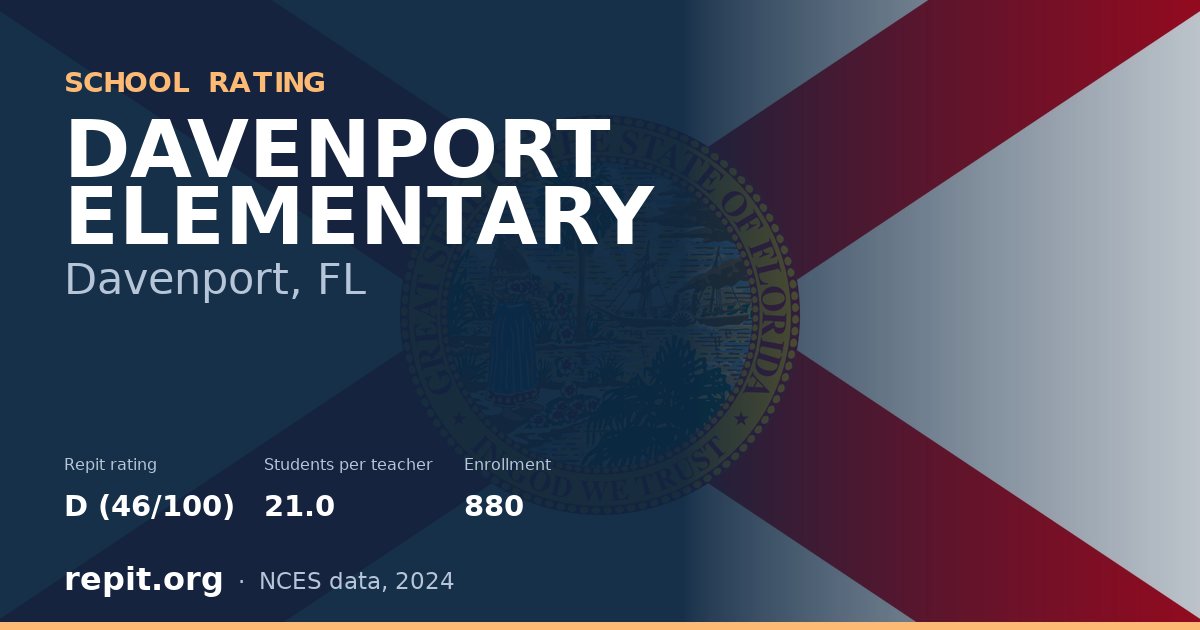 DAVENPORT ELEMENTARY, Davenport, FL — Repit school rating D (46/100)