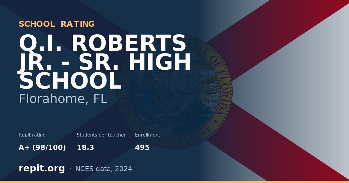 Q.I. ROBERTS JR. - SR. HIGH SCHOOL, Florahome, FL — Repit school rating A+ (98/100)