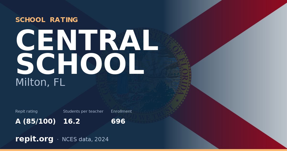 CENTRAL SCHOOL, Milton, FL — Repit school rating A (85/100)