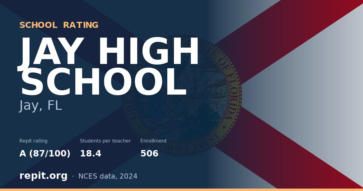 JAY HIGH SCHOOL, Jay, FL — Repit school rating A (87/100)