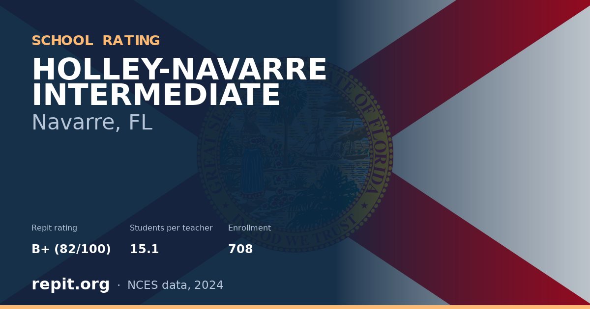 HOLLEY-NAVARRE INTERMEDIATE, Navarre, FL — Repit school rating B+ (82/100)