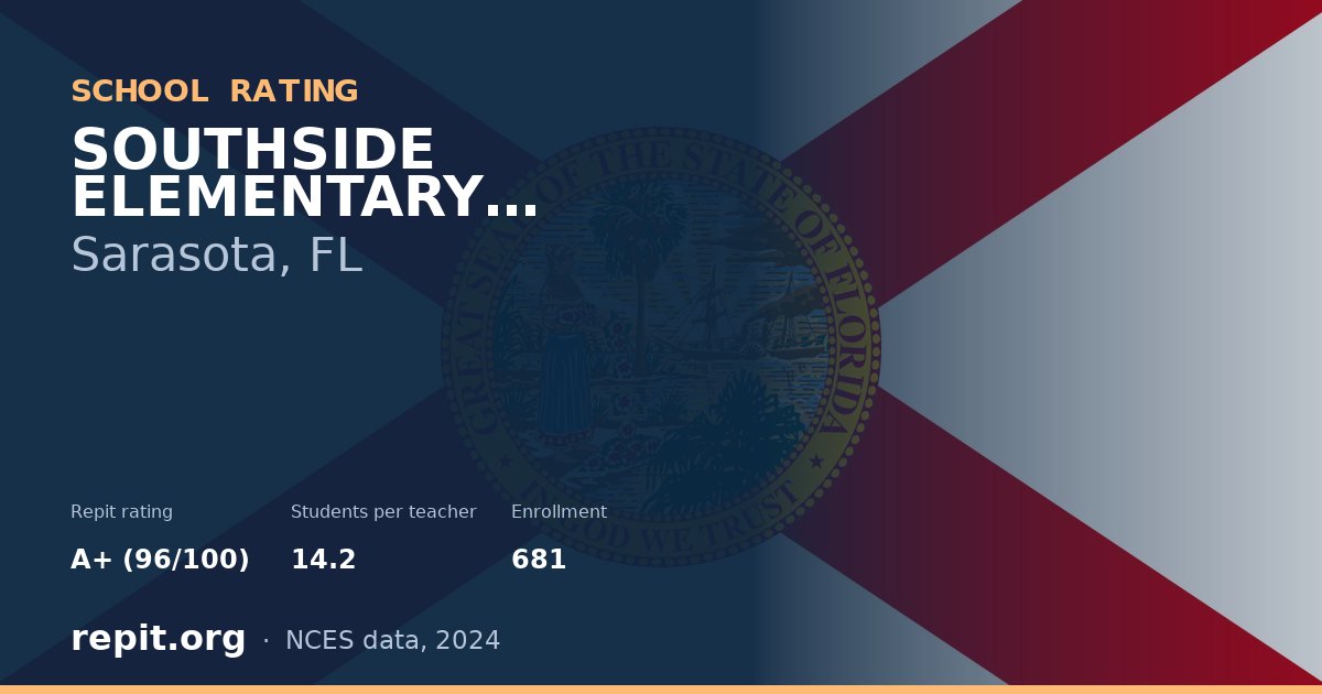 SOUTHSIDE ELEMENTARY SCHOOL, Sarasota, FL — Repit school rating A+ (96/100)