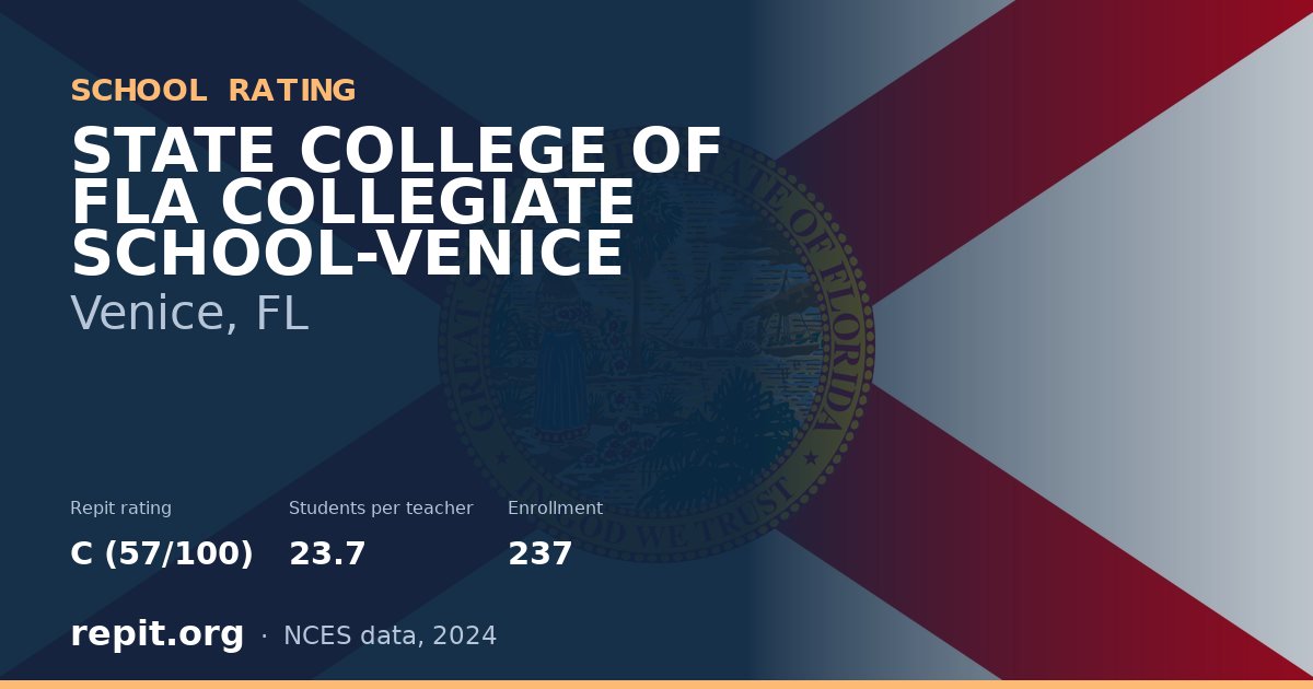 STATE COLLEGE OF FLA COLLEGIATE SCHOOL-VENICE, Venice, FL — Repit school rating C (57/100)
