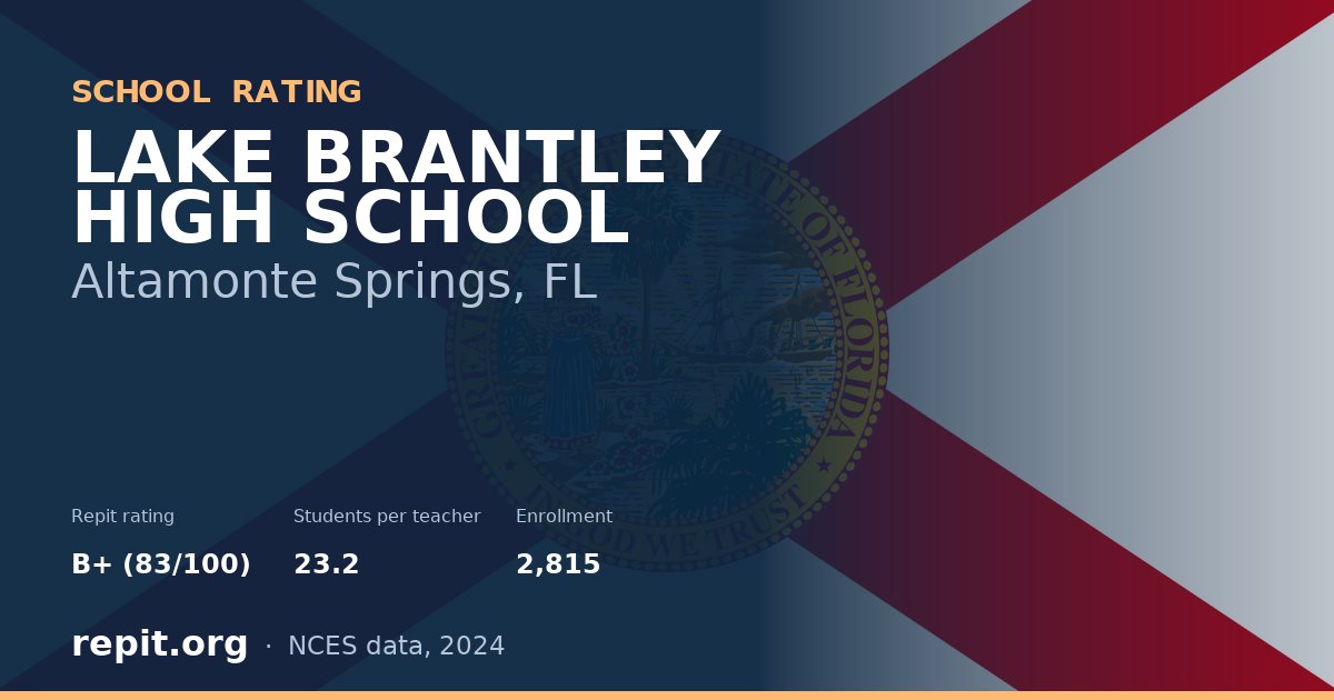 LAKE BRANTLEY HIGH SCHOOL, Altamonte Springs, FL — Repit school rating B+ (83/100)