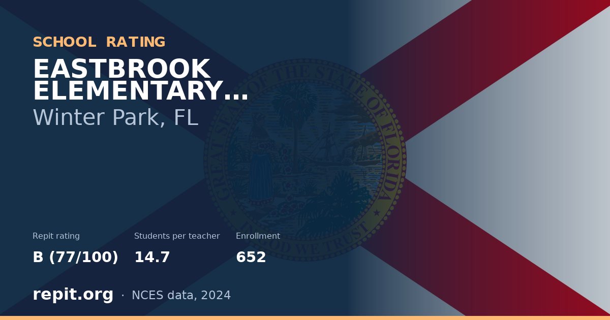 EASTBROOK ELEMENTARY SCHOOL, Winter Park, FL — Repit school rating B (77/100)