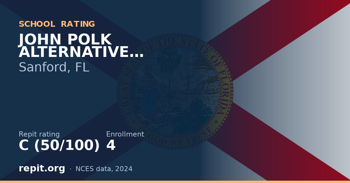 JOHN POLK ALTERNATIVE SCHOOL, Sanford, FL — Repit school rating C (50/100)