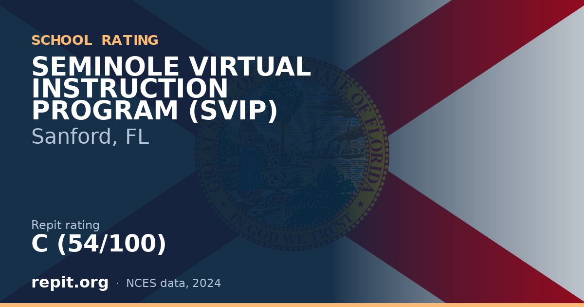 SEMINOLE VIRTUAL INSTRUCTION PROGRAM (SVIP), Sanford, FL — Repit school rating C (54/100)