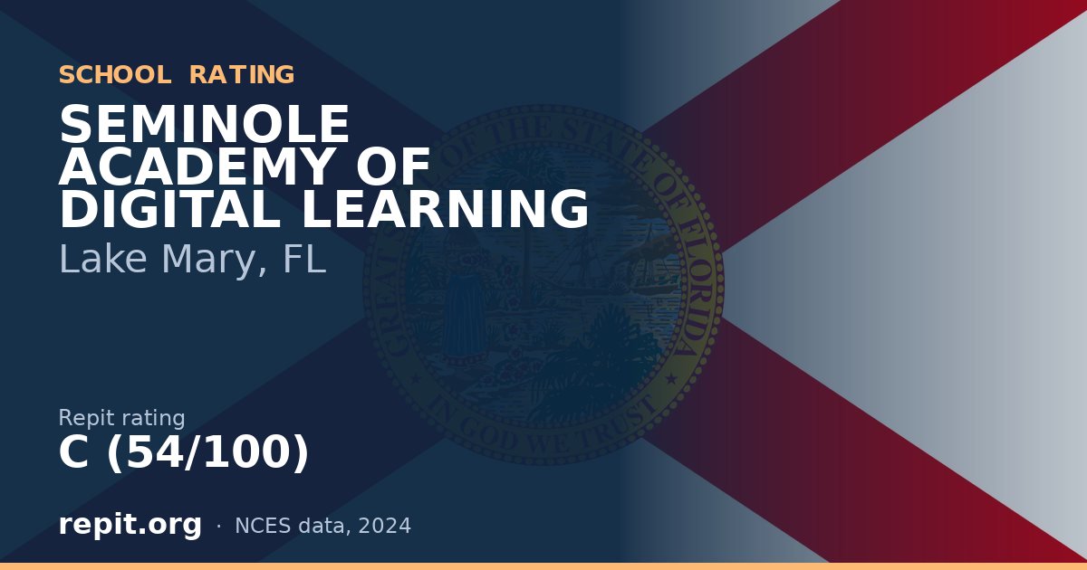 SEMINOLE ACADEMY OF DIGITAL LEARNING, Lake Mary, FL — Repit school rating C (54/100)