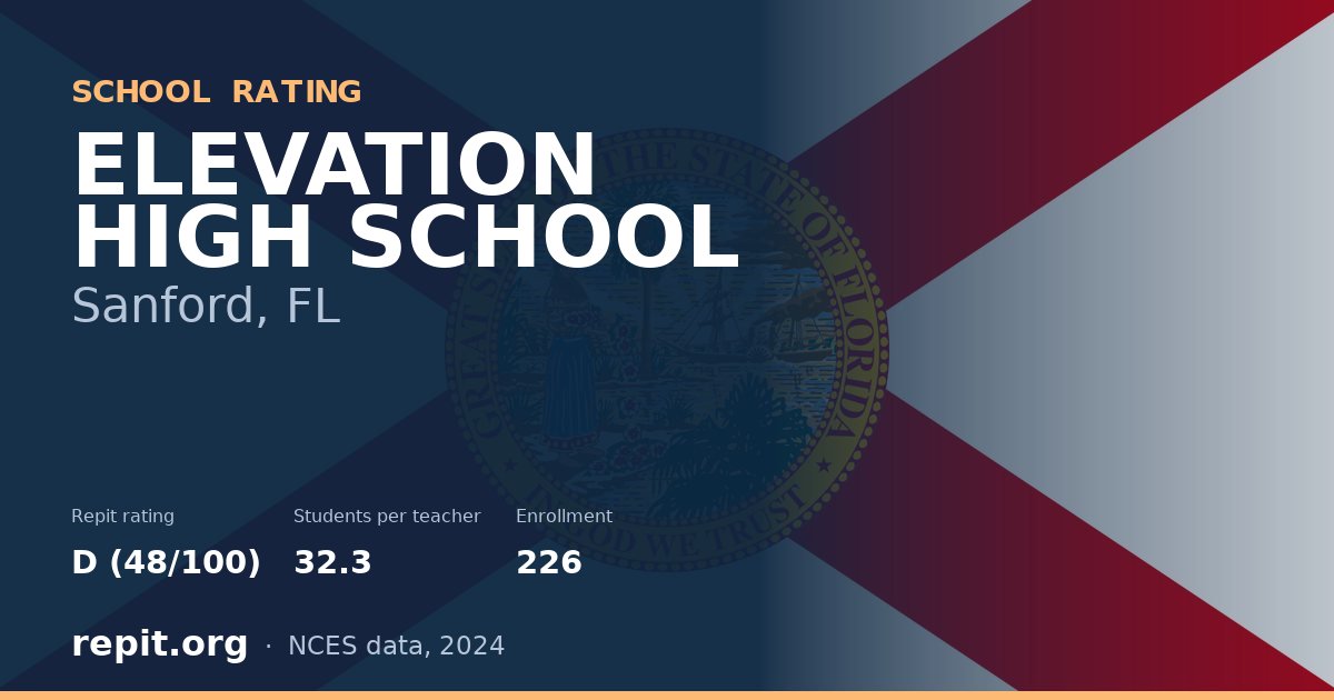 ELEVATION HIGH SCHOOL, Sanford, FL — Repit school rating D (48/100)