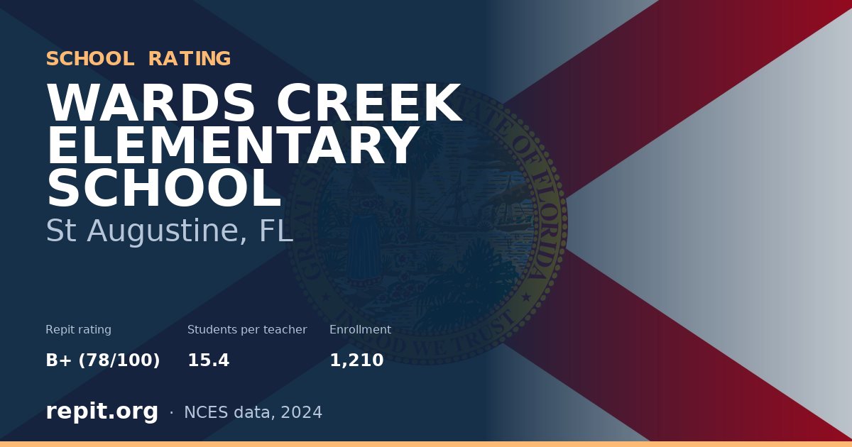 WARDS CREEK ELEMENTARY SCHOOL, St Augustine, FL — Repit school rating B+ (78/100)
