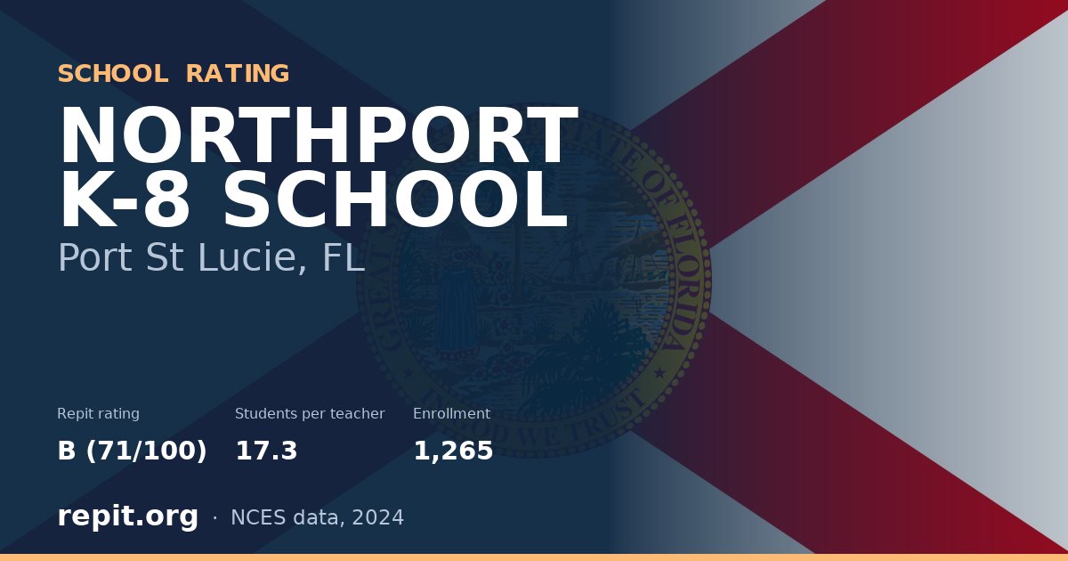 NORTHPORT K-8 SCHOOL, Port St Lucie, FL — Repit school rating B (71/100)