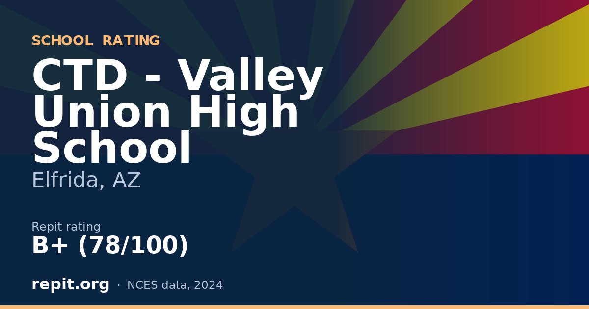 CTD - Valley Union High School, Elfrida, AZ — Repit school rating B+ (78/100)