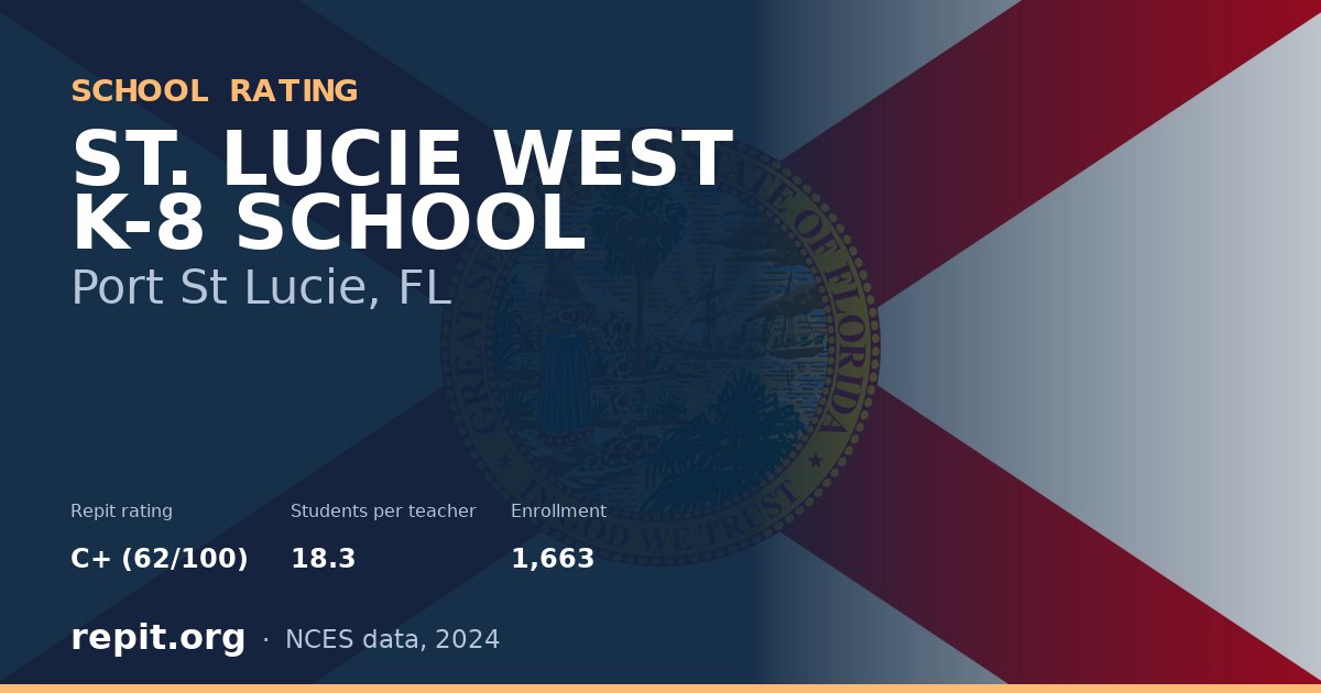 ST. LUCIE WEST K-8 SCHOOL, Port St Lucie, FL — Repit school rating C+ (62/100)