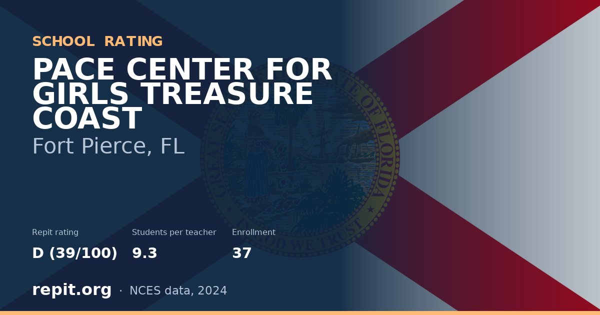 PACE CENTER FOR GIRLS TREASURE COAST, Fort Pierce, FL — Repit school rating D (39/100)