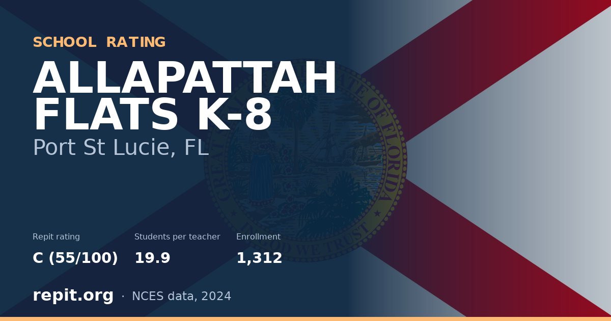 ALLAPATTAH FLATS K-8, Port St Lucie, FL — Repit school rating C (55/100)