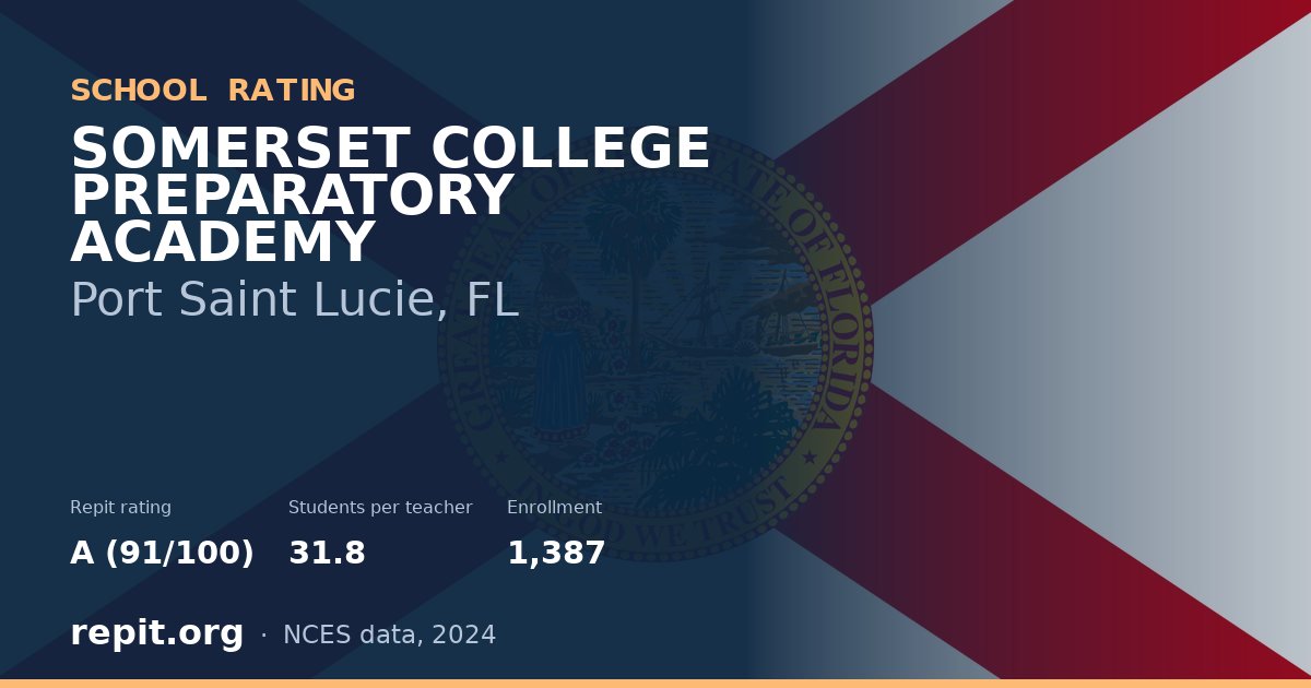 SOMERSET COLLEGE PREPARATORY ACADEMY, Port Saint Lucie, FL — Repit school rating A (91/100)