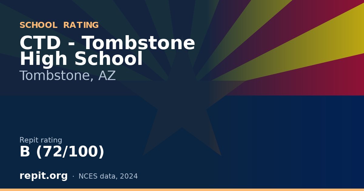 CTD - Tombstone High School, Tombstone, AZ — Repit school rating B (72/100)