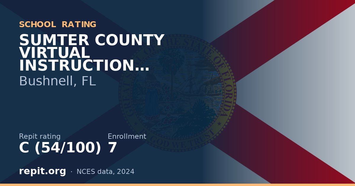 SUMTER COUNTY VIRTUAL INSTRUCTION PROGRAM, Bushnell, FL — Repit school rating C (54/100)