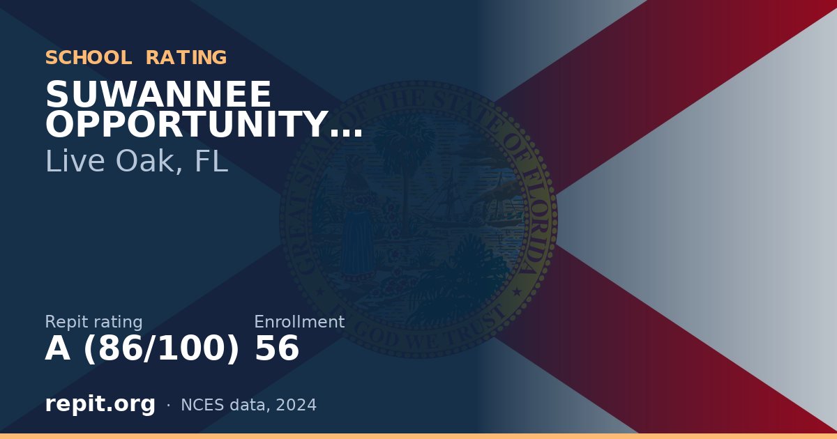 SUWANNEE OPPORTUNITY SCHOOL, Live Oak, FL — Repit school rating A (86/100)