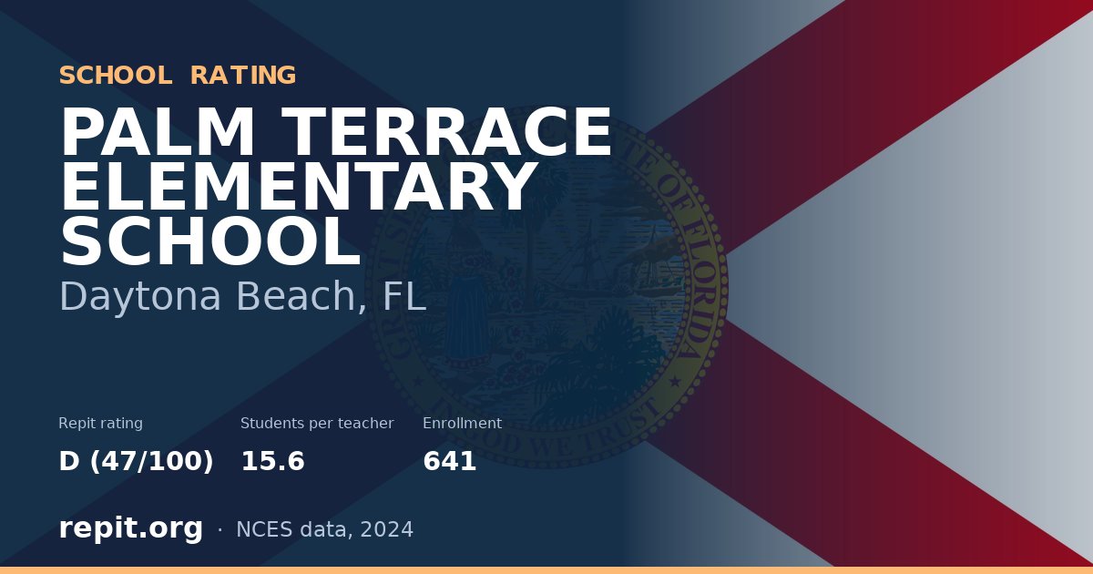 PALM TERRACE ELEMENTARY SCHOOL, Daytona Beach, FL — Repit school rating D (47/100)