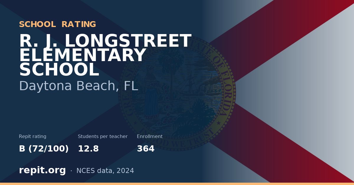 R. J. LONGSTREET ELEMENTARY SCHOOL, Daytona Beach, FL — Repit school rating B (72/100)