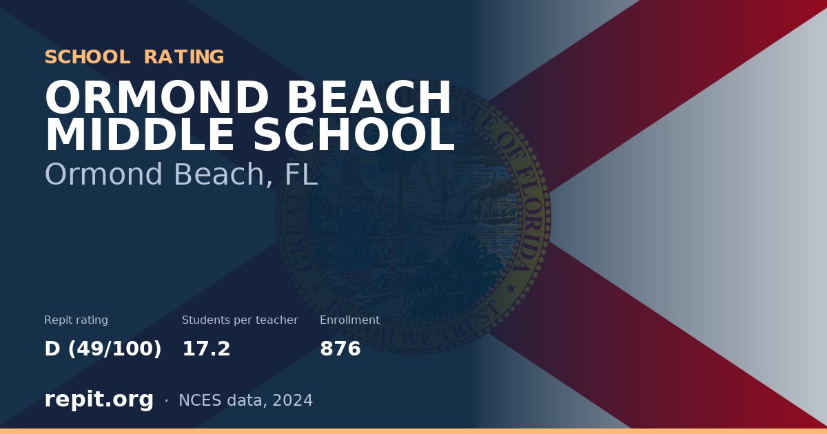 ORMOND BEACH MIDDLE SCHOOL, Ormond Beach, FL — Repit school rating D (49/100)