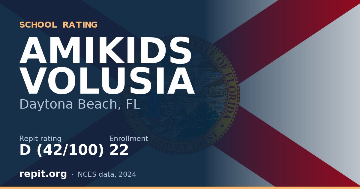 AMIKIDS VOLUSIA, Daytona Beach, FL — Repit school rating D (42/100)