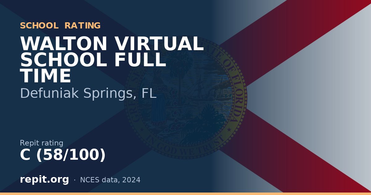 WALTON VIRTUAL SCHOOL FULL TIME, Defuniak Springs, FL — Repit school rating C (58/100)
