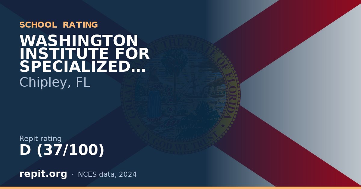 WASHINGTON INSTITUTE FOR SPECIALIZED EDUCATION, Chipley, FL — Repit school rating D (37/100)