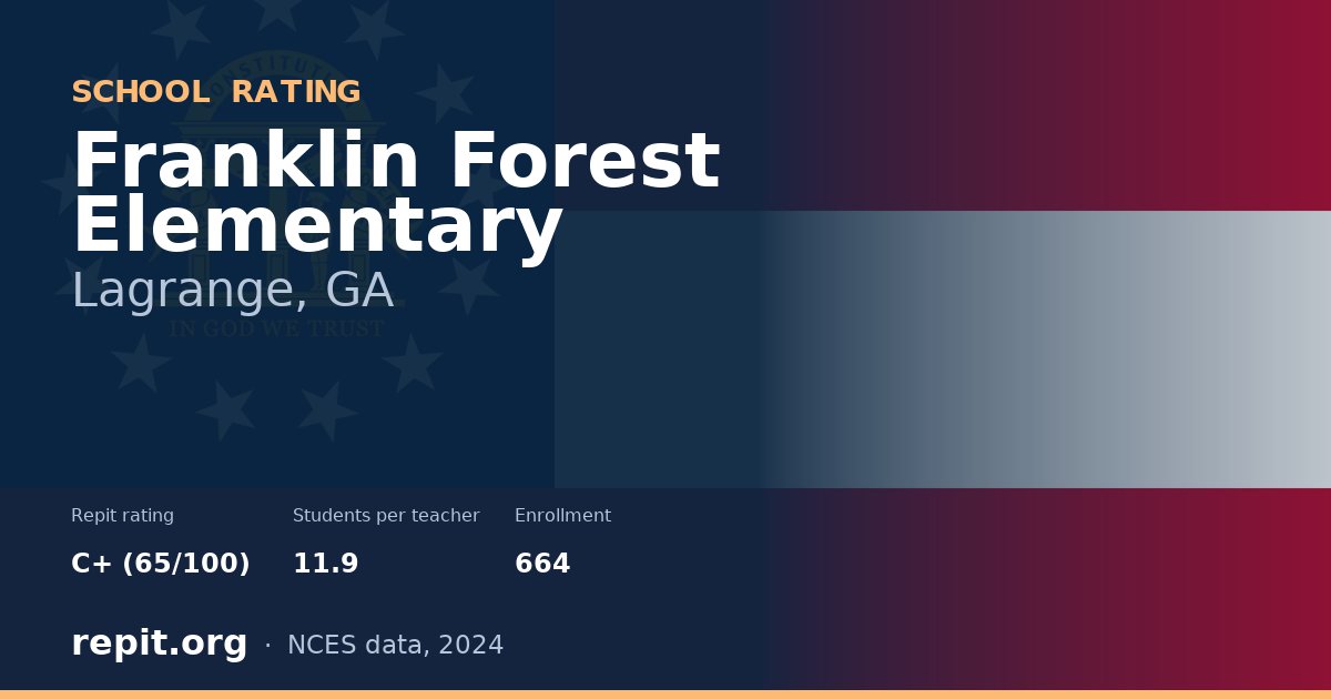 Franklin Forest Elementary, Lagrange, GA — Repit school rating C+ (65/100)
