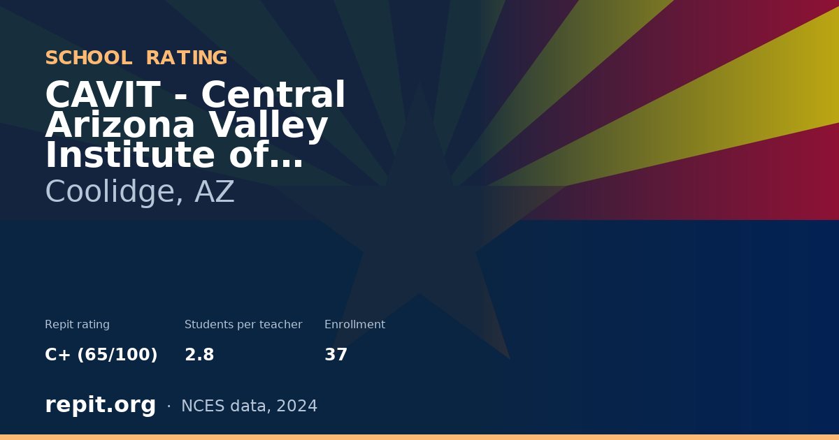 CAVIT - Central Arizona Valley Institute of Technology, Coolidge, AZ — Repit school rating C+ (65/100)