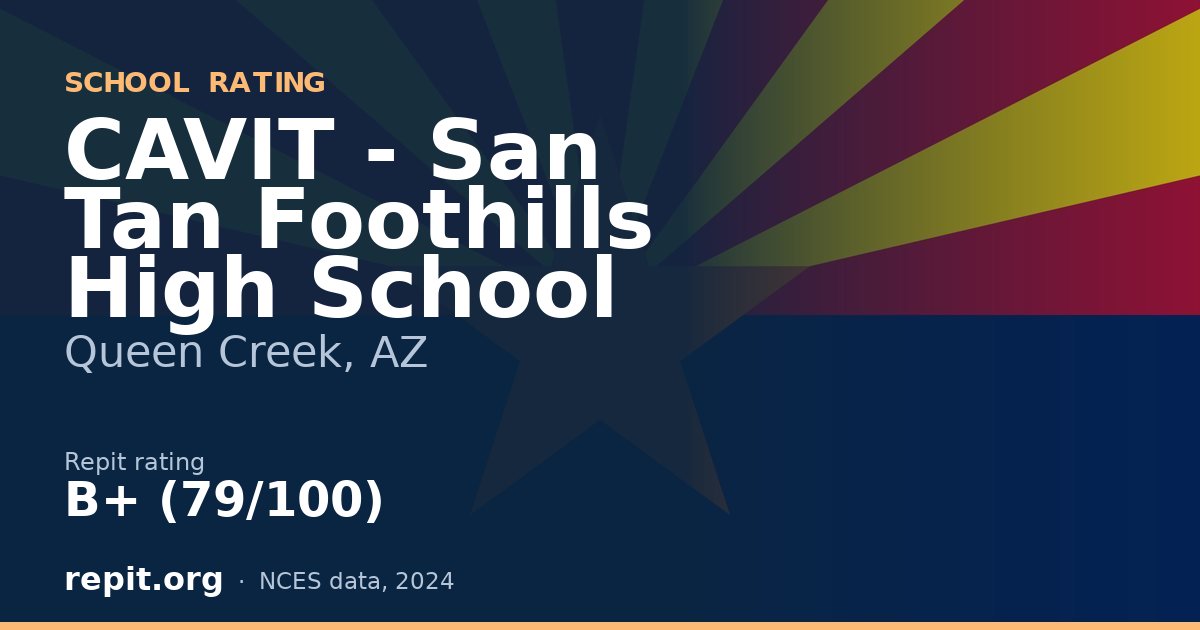 CAVIT - San Tan Foothills High School, Queen Creek, AZ — Repit school rating B+ (79/100)