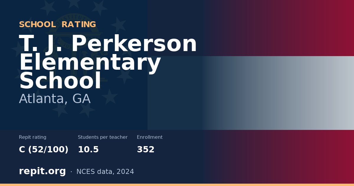 T. J. Perkerson Elementary School, Atlanta, GA — Repit school rating C (52/100)