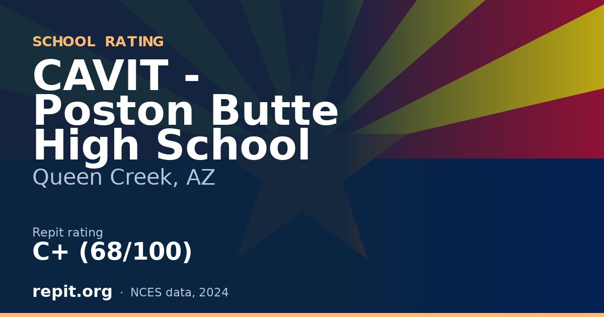 CAVIT - Poston Butte High School, Queen Creek, AZ — Repit school rating C+ (68/100)