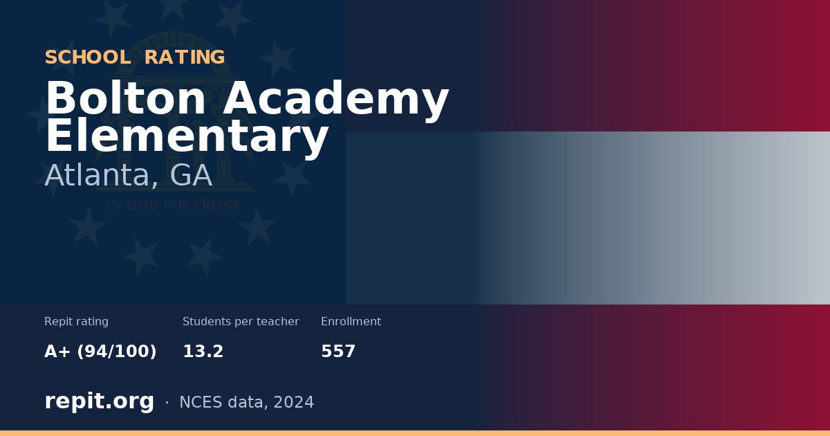 Bolton Academy Elementary, Atlanta, GA — Repit school rating A+ (94/100)
